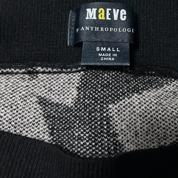 Maeve by Anthropologie Je t'aime Knit Pencil Skirt - Black & White - US S - NWOT - Picture 6 of 7